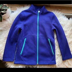 Spyder Encore Girls Fleece Lined Knit Jacket Indigo Blue M 10/12